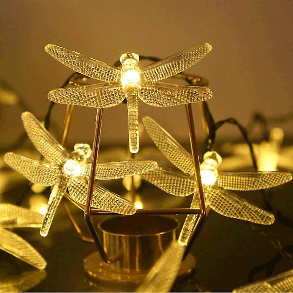 50 LED aurinkokennovalot ulkokäyttöön, sudenkorento-valot 8 valotilalla, vedenpitävä valaistus