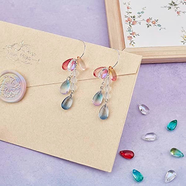 100 stk. dråbeformede krystaller vanddråbe krystal til håndværk små gennemsigtige glas charms tjekkiske løse perler bulk til smykkefremstilling halskæde armbånd