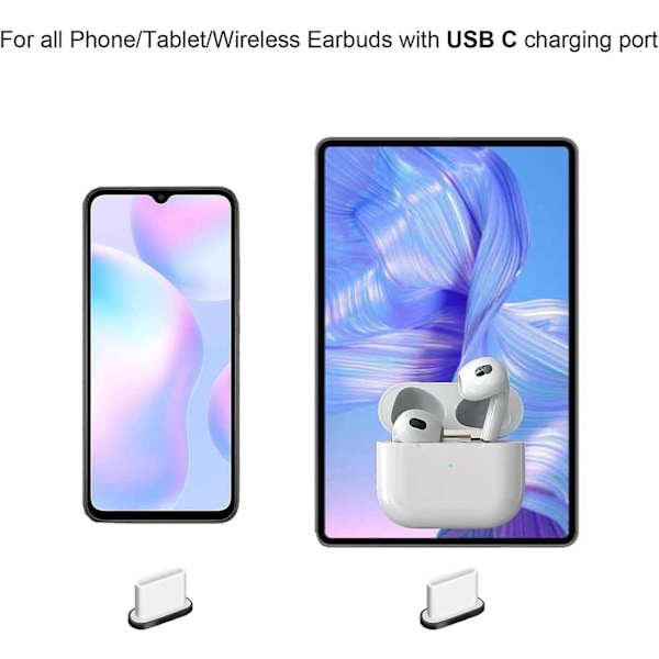 6 USB C Dammskydd för Redmi/Oneplus/Motorola/Samsung Galaxy/Huawei/Xiaomi Portabelt Dammskydd P