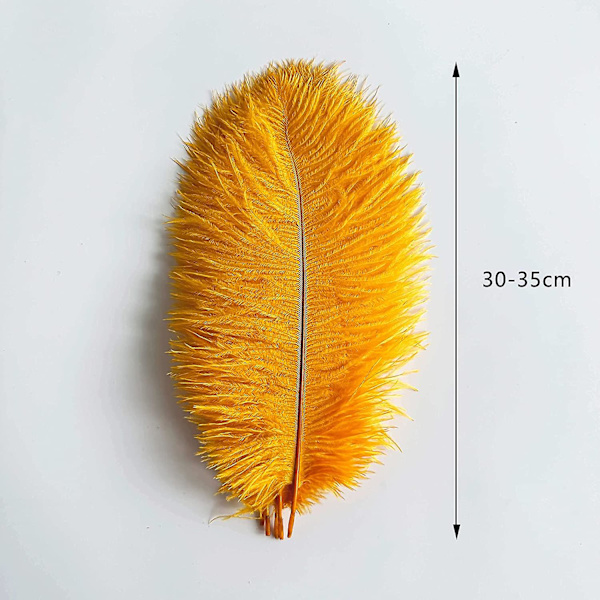 20 st Natura Gold strutsfjädrar 12-14 tum (30-35 cm) Bulk för DIY Thanksgiving-dekorationer, bröllopsfestens mittpunkter, Gatsby-dekorationer