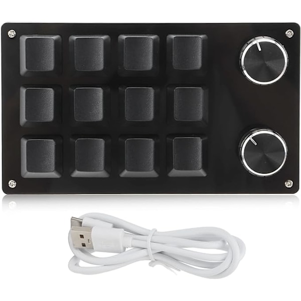 Mekaniskt tangentbord med makro, 12 tangenter, bärbar enhandsstyrd programmerbar spelknappsats