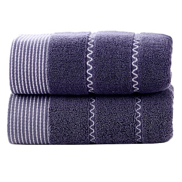2-pack handdukar för badrum, bomullshandduk, mjuk handduk för hotell, bad, kök, set med 2, 33*73cm dark blue 33*73cm