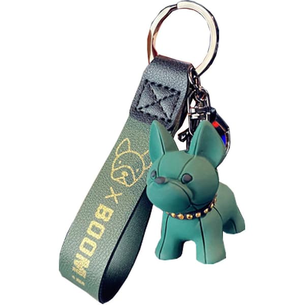 Glat Unik Bulldog Nøglering Sort