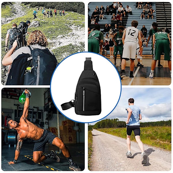 Uusi miesten vedenpitävä nyloninen olkalaukku black