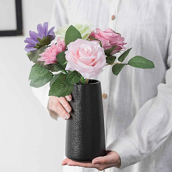 Keramisk Vase - Blomstervase Stil Til Moderne Bordhylde Boligindretning, Egnet Til Pejs Soveværelse Køkken