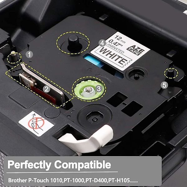 Kassettbånd Kompatibel For Brother P-touch Tze-231 Tze-131 Tze-431 Tze-531 Tze-631 Tze-731 Tze Tz Tape 12mm Refill For P Touch 1000 Pt H100lb H107 H