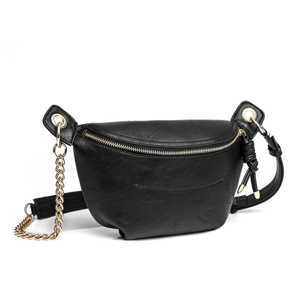 Pu bröstväska dam läder crossbody väska fint utförande damer lutande axelväska för damernas födelsedag utsökt present Black