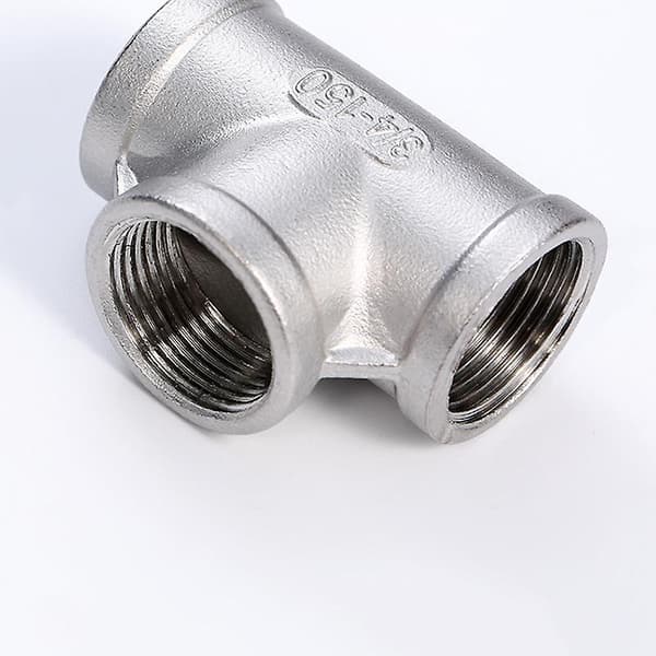 2 Stykker Rustfrit Stål T-rørfittings, 3/4\" Bsp Hun Rørfittings