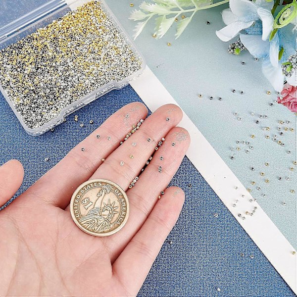 4000 stk. 4 Farger Krympekuler Messing Rondelle Krympekuler 1,5 mm Små Rør Krympekuler Gull Sølv Gunmetal og Platinum Løse Perler for Smykkefremstilling