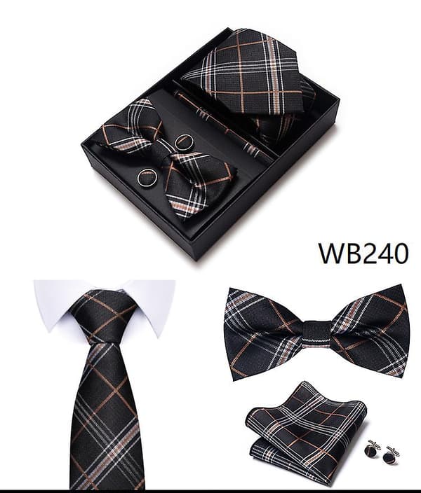 Herrar Slips Fluga Kostym Presentask 6-Delar Slips Rem Affärer Formell Bröllop Slips WB240