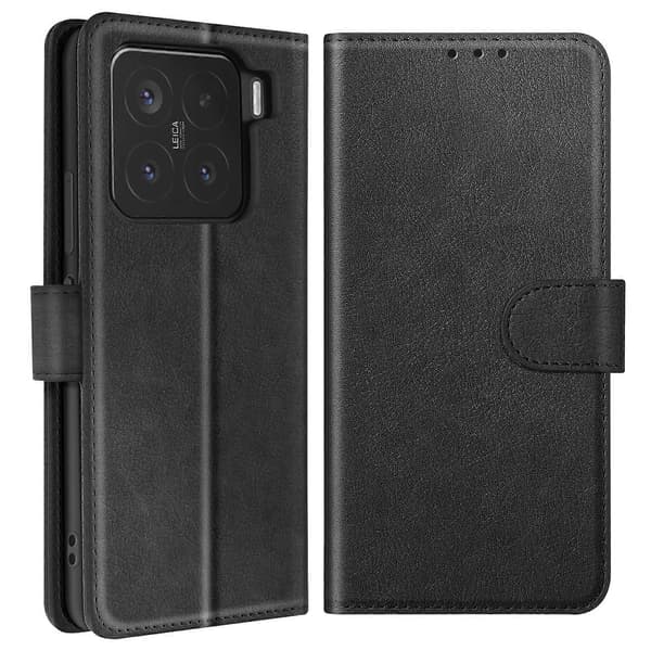 Etui til Xiaomi 15 Clapet Wallet og Videoholder, Sort