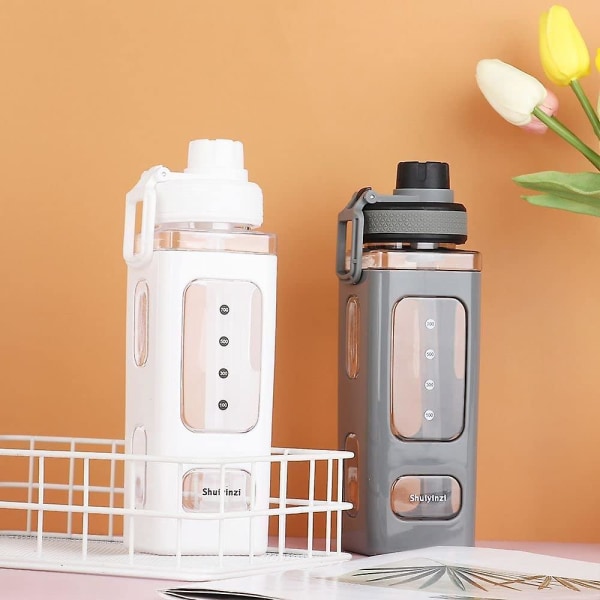 Plast Vattenflaska Med Sugrör, 700/900ml Plast Vattenflaska, Enkel Bärbar Sport Pojke Flicka Vattenkopp