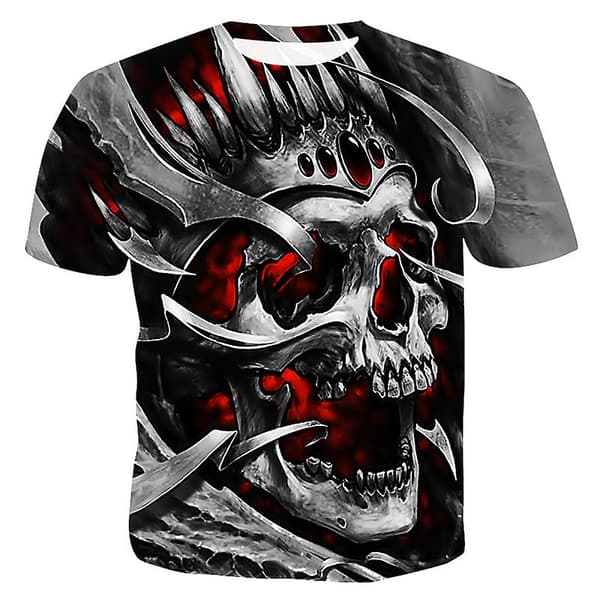 Herr Casual 3d Digital Tryck Rund Hals Korta Ärmar T-Ärm Grey M
