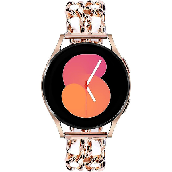 Kompatibel med Samsung Galaxy Watch 4 rem 40 mm 44 mm, 20 mm rem til Galaxy Watch Active 2 rem 40 mm 44 mm, til Garmin Vivoactive 3 rem, rosaguld