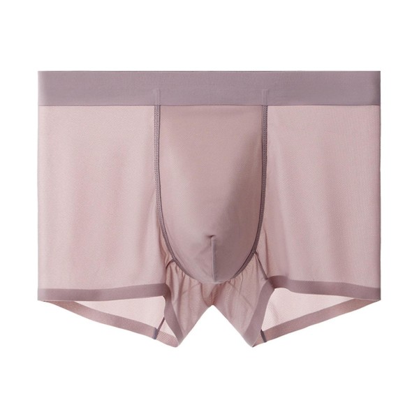 Herrarnas is silke underkläder U konvex design låga midjan boxare shorts för vardagskläder 3XL Bean Paste