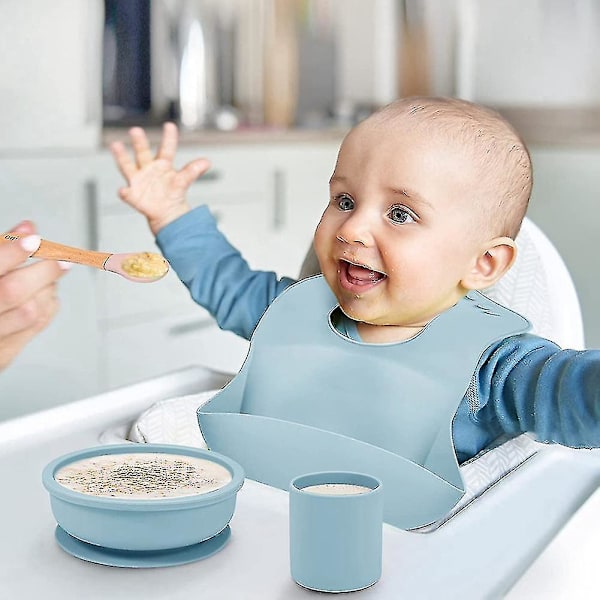 Matningsset, justerbar haklapp, sked, gaffelset för spädbarn 1 A
