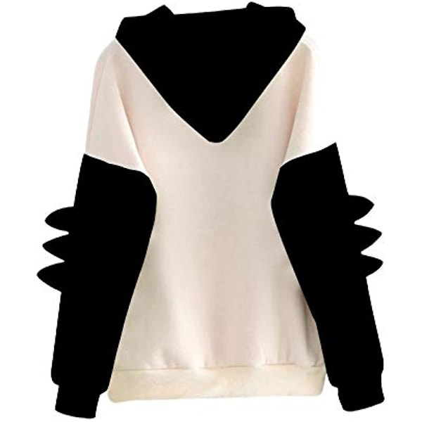 Kvinnor Tonårsflickor Dinosaurie Hoodie Sweatshirt Nyhet Söta Emo Dinosaurie Cosplay Cartoon Shirt Hoodie Hoody Top Black S