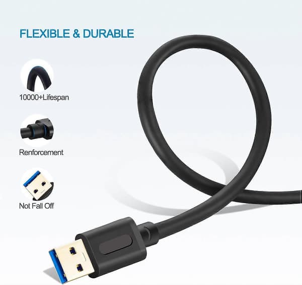 Høykvalitets splitter ny USB 3.0 hann til hann-kabel 0,9m, USB til USB-kabel med