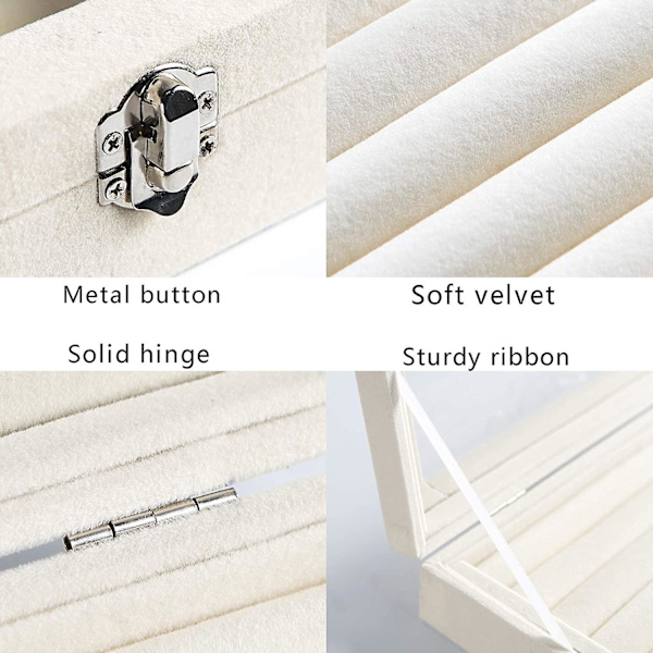 Ringe/øreringe Organizer Bakke Med Klart Låg, 7 Rum Velvet Skuffeindsats Smykkeopbevaringsboks Smykkeudstillingsæske Butik Udstillingsvindue Smykkeskrin Gave Til