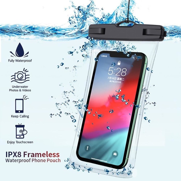 (lila) Vattentät smartphonepåse [set med 2] Ipx8 vattentät väska för Iphone 13, 12 Pro Max, 11, 11 Pro, Xs Max, Xr, Xs, X, 8, Huawei P50 Pro, Galax
