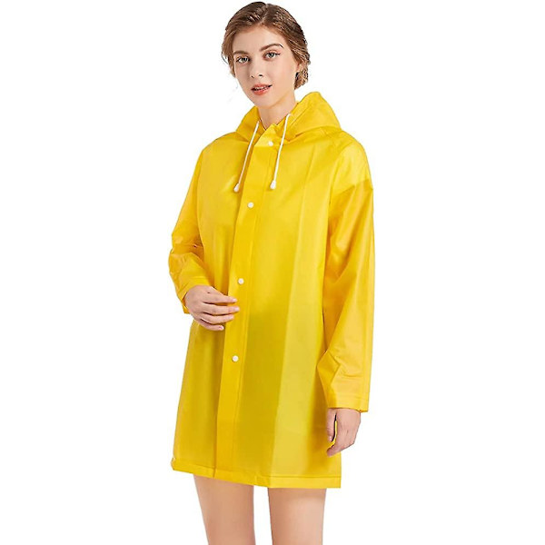 Gul regnjakke til kvinder, unisex klar Eva regnfrakke kostume til børn