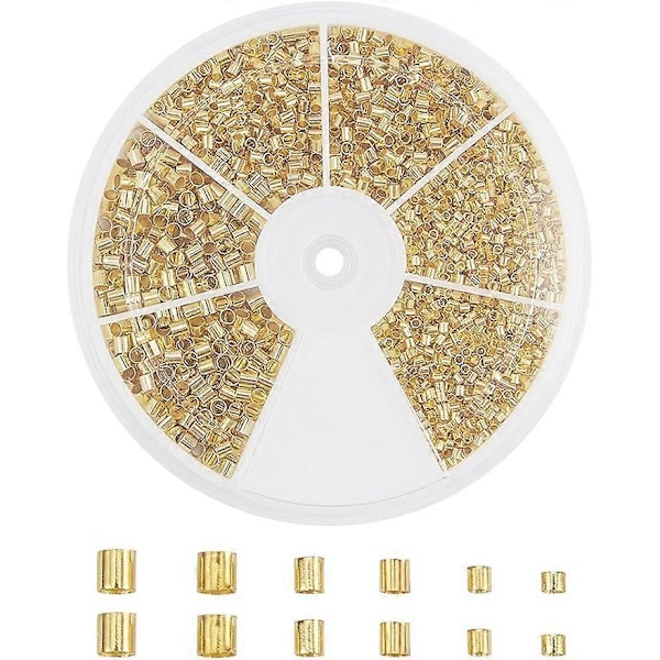 3000 st Brassrör Crimp Pärlor Sladdändlock Diameter