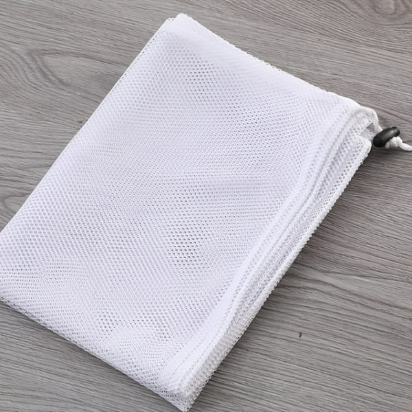 2 stk. kommersiell vaskepose i netting - solid nettingmateriale med snøring, ideell maskinvaskbar vaskepose i netting for fabrikker, høyskole