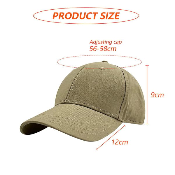 Bomull Baseballkeps Hardtop Herr och Dam Solid Solskydd Hatt Solskydd Anka Tunga Hatt Baseballkeps khaki