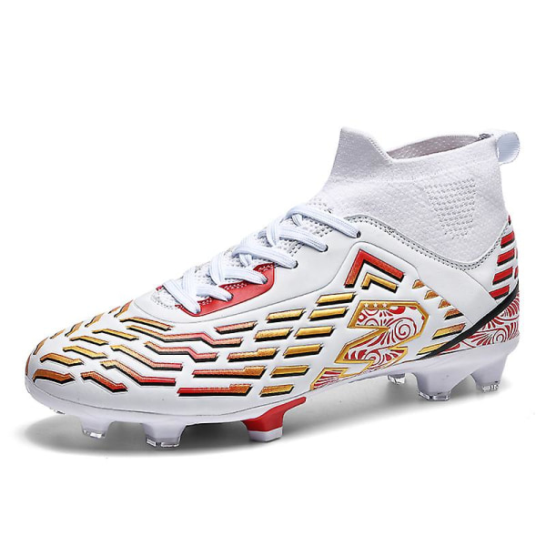 Herre Fodboldsko Spikes Fodboldsko Til Unge Ankelstøvler Atletisk Sneaker y303 WhiteRed EU 43