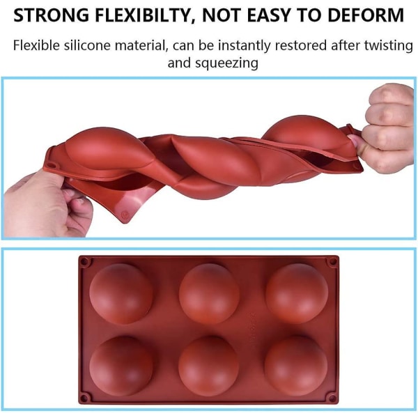 Hot Cocoa Bomb Form Large, 2,5 tum Semi Sphere Form för varm choklad