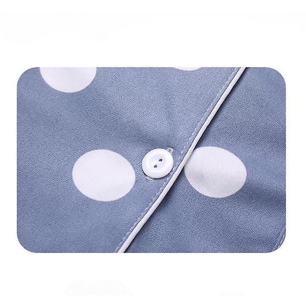 Kvinnors långärmade sovkläder, knäppt mjuk pyjamas set Light blue M