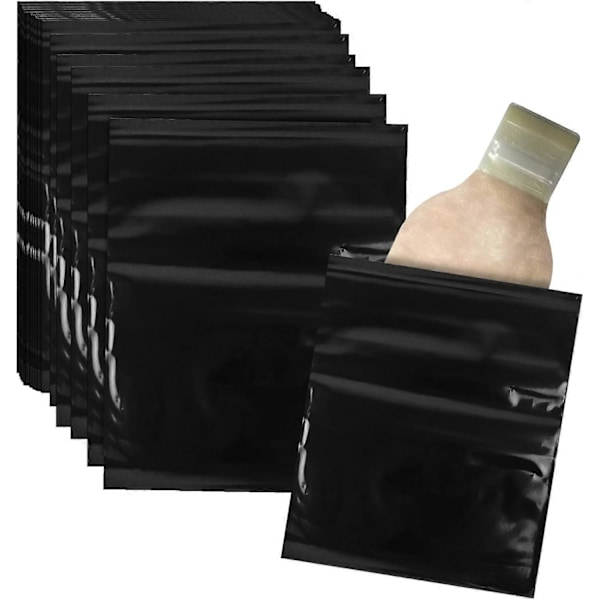 Stomipåsar Engångspåsar 100-pack, Svarta Stomipåsar Engångspåsar 25x30 cm