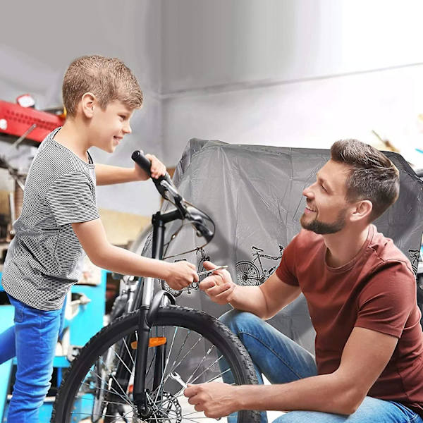 Cykeltrappe Cykelovertræk Cykelgarage Universal Til E-cykler / Scootere, Vandtæt Presenning [100cm X 210cm] Farve: Grå