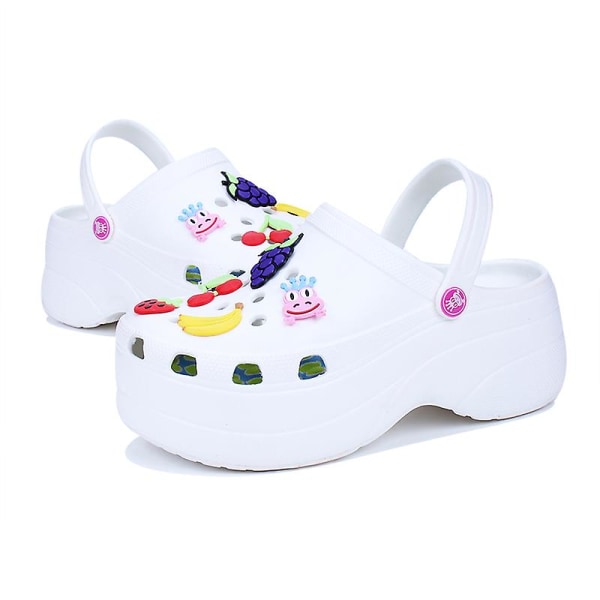 Damtofflor Strandtofflor Mode Sandaler Utomhus Inomhus halkfria skor 033 White EU 37