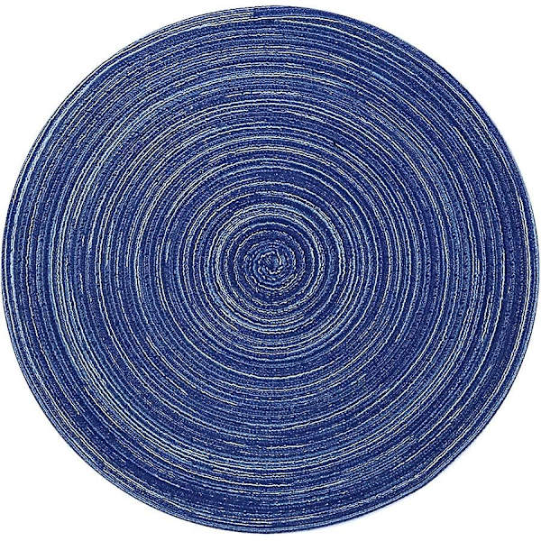 6 kpl Pestäviä Punottuja Puuvillaisia Tabletteja 35x35cm (pyöreä, sininen)