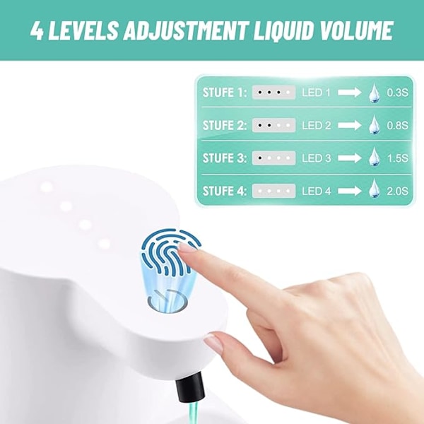 tvåldispenser automatisk, elektrisk tvåldispenser väggmonterad 420 ml, uppladdningsbar tvåldispenser med kontaktlös infraröd sensor