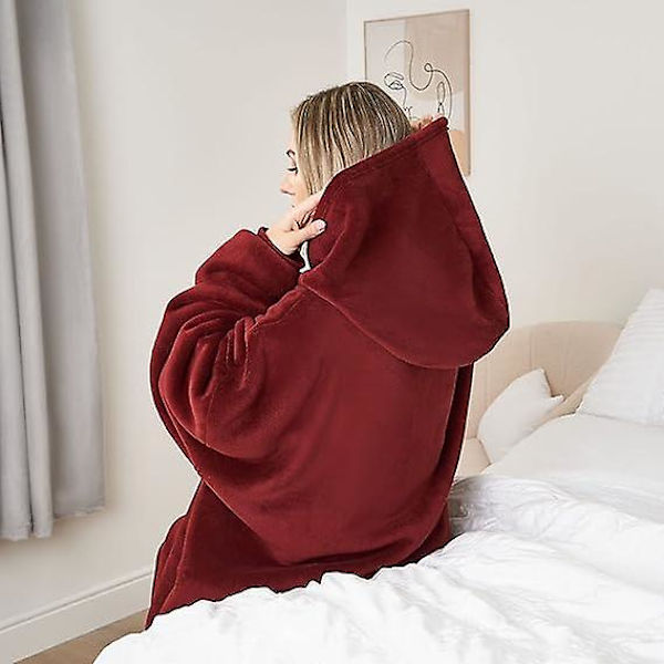 Huvtröja med ultra mjuk Sherpa-foder Varm mysig filt Blue