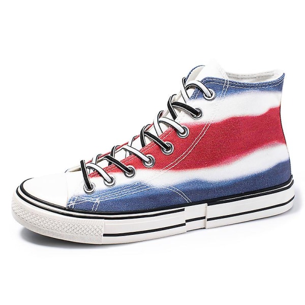 Herr Canvas Skor Mode Sneakers Low Top Tennis Skor Snörning Casual Shoes 3D8768-1 Red EU 44