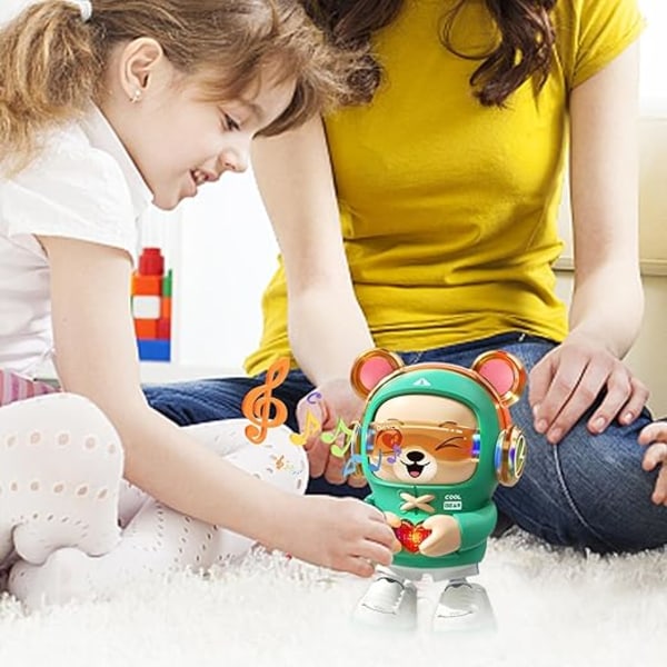 Lätt musik Dancing Bear Toy,Electronic Bear | Lys Electric Heart Bear Dansande musikalisk leksak