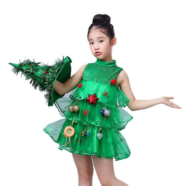 Glitter Juletræskostume til Småbørn 130CM