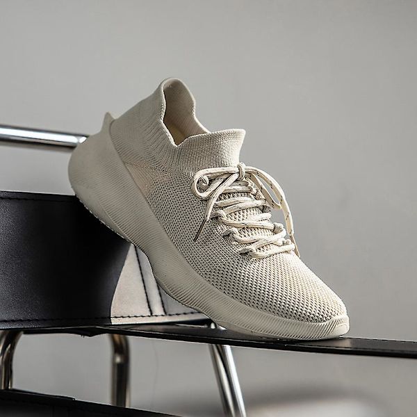 Miesten urheilulliset vapaa-ajan kengät neulekengät kookoskengät sukkakengät T580 Beige EU 40
