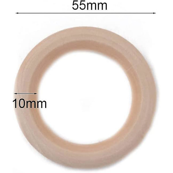 30 st träringar för hantverk, 55 mm/2,2 tum, oavslutade naturliga träcirklar för ringhänge, smyckestillverkning, macramédekor, gör-det-själv-hantverk