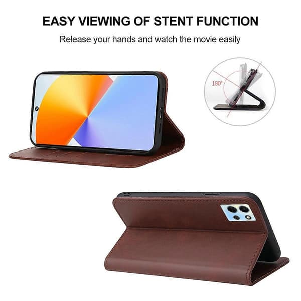 Magnetisk Lukking Lær Telefondeksel Brown For Infinix Note 30 VIP