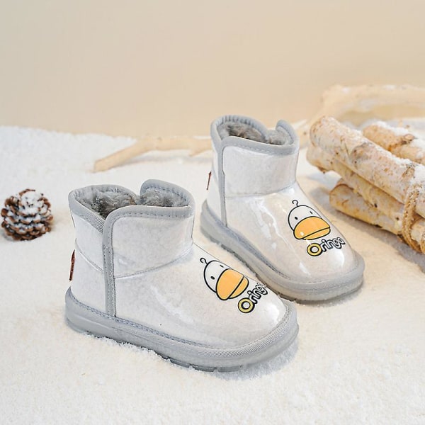 Flickor Snö Boots Vinter Varma Skor Vattentät Övre Fr2655 Gray EU 34