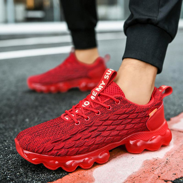 Mænds Sports Løbesko Fiskeskæl Flyvende Vævet Sneakers Fr9127-P Red EU 44
