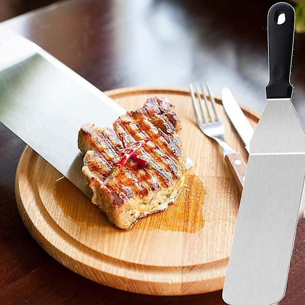 Lang og tett stekespade i rustfritt stål for grilling