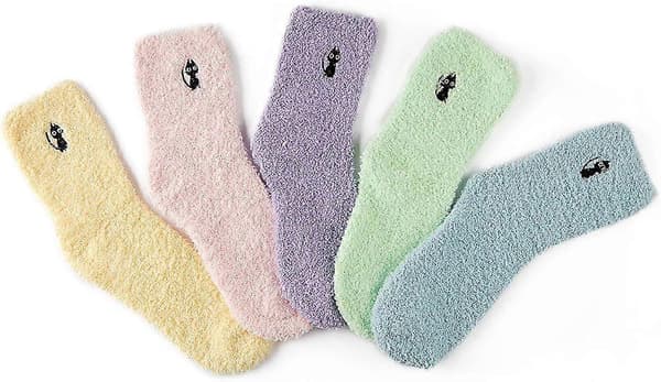 Dam Mysiga Fluffiga Strumpor Fuzzy Strumpor Plyschstrumpor 5 Par