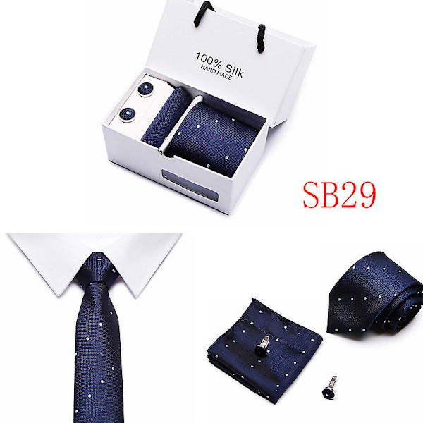 Herr slips slips presentförpackning 5 delar kostym grupp slips affärs formell bröllop slips B29