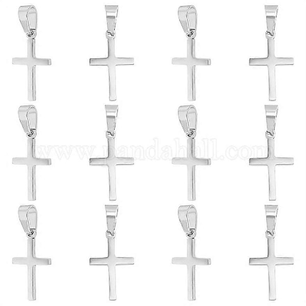 16 st Korshänge 304 Rostfritt Stål Hängen Korsberlocker 3,5x7mm Hål Religion Hänge