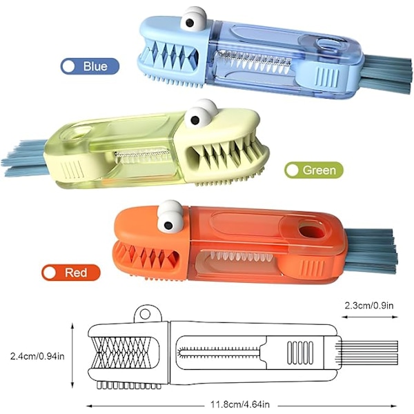 4-i-1 kopp lock rengöringsborste, bärbar skrev rengöringsborste orange